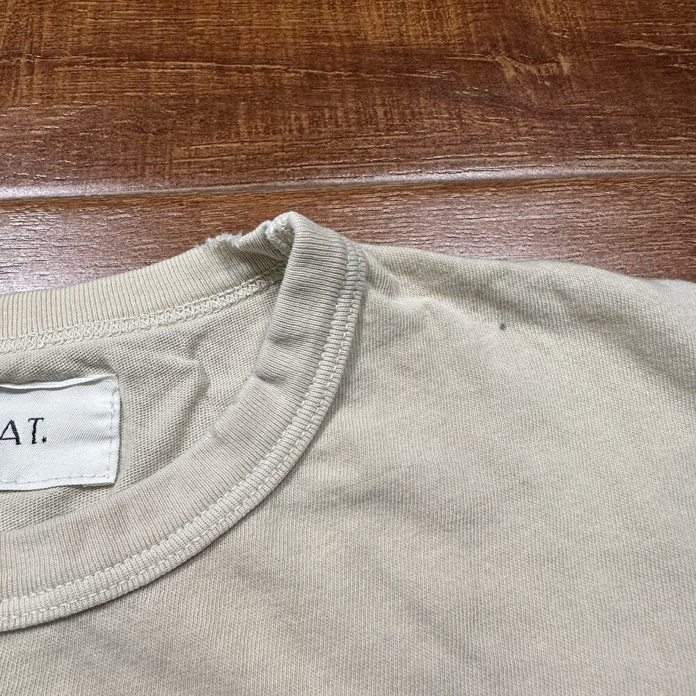 THE GREAT. Beige Cotton Tee with White Swan Graphic - Picture 5 of 13